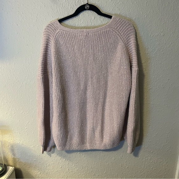 NWT Boden Chunky Fluffy Wool Blend Sweater Metallic Sparkly Cameo Pink, Size 8 - Picture 5 of 5